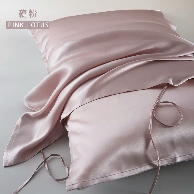 Pure Silk Pillow Case Pink Lotus Oblong Silk Pillow Case